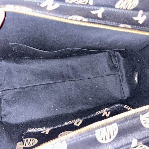 BLACK DKNY & TAUPE LOGO MEDIUM TOTE HANDBAG REMOVABLE SHOULDER STRAP NWT $400 - Picture 13 of 16